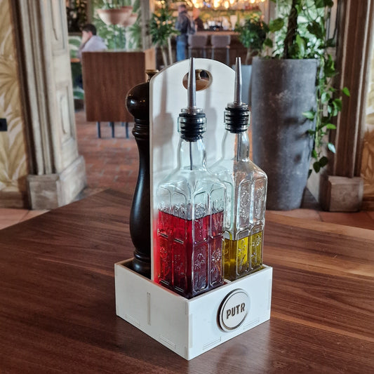 Holder for oil, vinegar and spices 4 parts